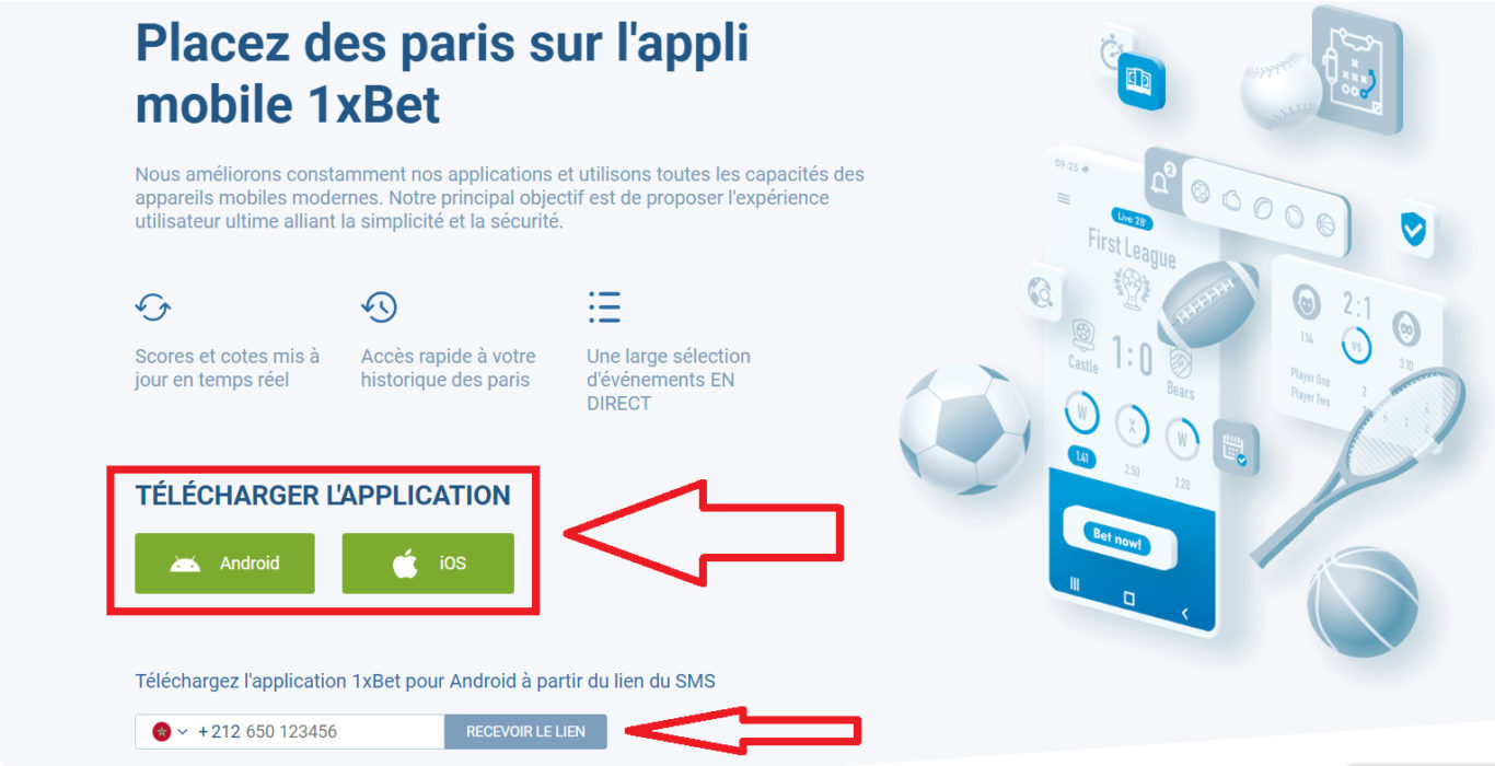 La flexibilité multiplateforme de 1xBet mobile application